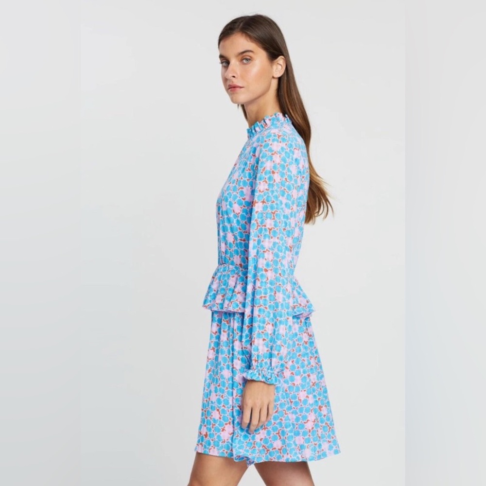 NWT STINE GOYA Christie checkered dress open back weeding guest brunch size XS - Picture 2 of 12